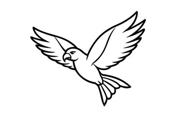 Majestic bird in flight line art graphic design element
