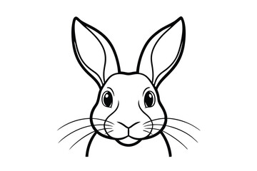 Adorable bunny rabbit face line art illustration design
