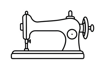 Vintage sewing machine outline illustration simple design