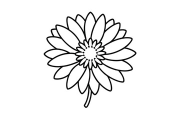 Simple line drawing of a beautiful daisy flower