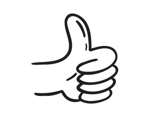  Thumb up hand gesture hand drawn doodle symbol. Drawing line thumb up sketch clipart icon. 