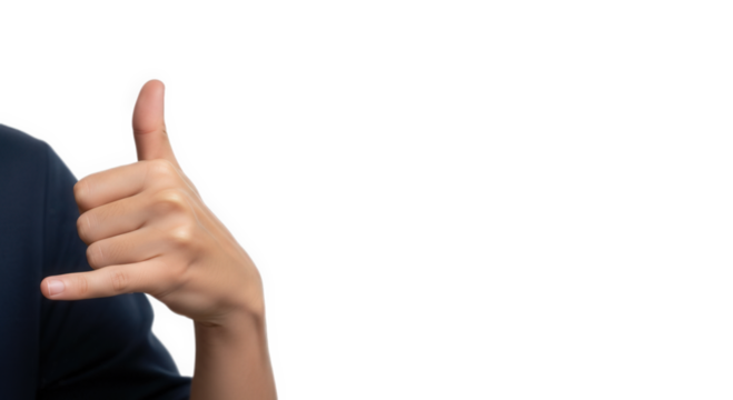 Hand gesture shaka sign hang loose symbol communication hawaii aloha culture finger expression isolated . transparent background  png - Powered by Adobe