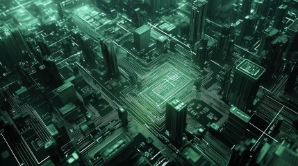 Fototapeta premium Futuristic Circuit City