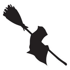 witch and broomstick icon