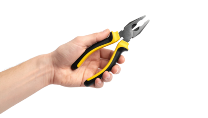 hand holding pliers png
