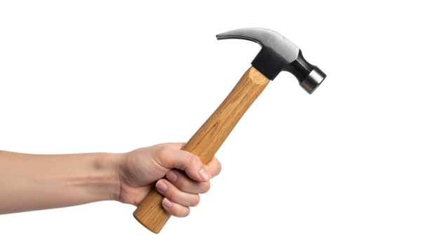 hand holding hammer png