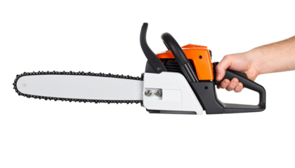 hand holding chainsaw png