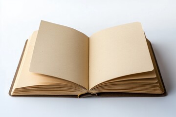 Open blank book, neutral tone