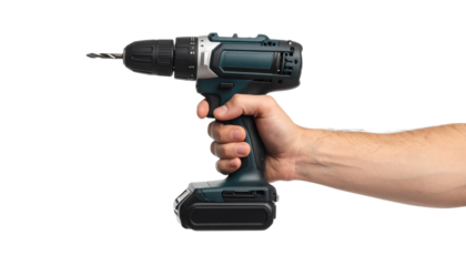 hand holding a cordless screwdriver png