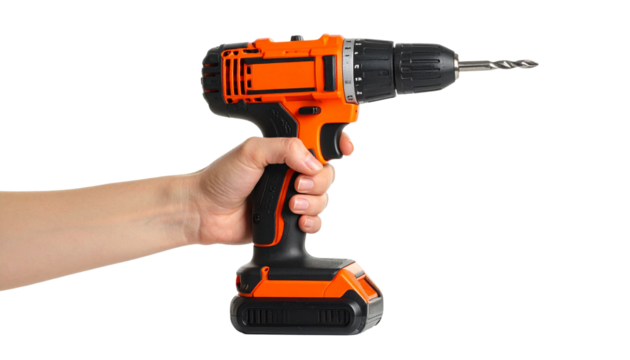 hand holding a cordless screwdriver png