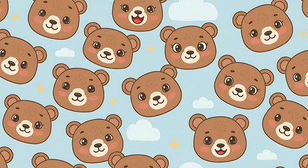 Obraz premium seamless pattern with teddy bears