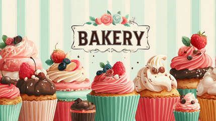 Illustration for bakery banner .