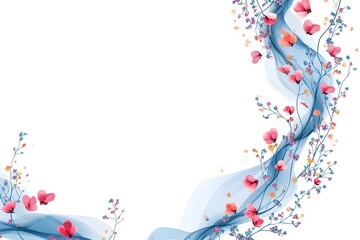 Naklejka premium Background of flowers and waves.