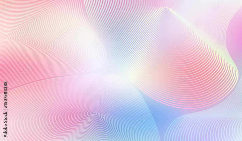 Leinwandbilder pink and blue abstract gradient background with wavy lines. light pastel color pattern design. vecto
