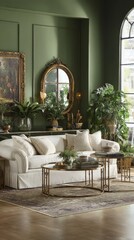 Cozy Living Room With Elegant Decor and Warm Lighting in a Serene Atmosphere