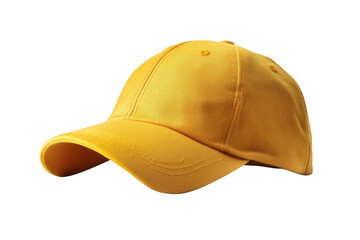 Fototapeta premium Isolated yellow baseball cap still life on white background on transparent background