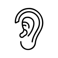 Line art illustration of an ear in minimalist design  