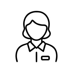Obraz premium Line art illustration of a co-worker in office attire 