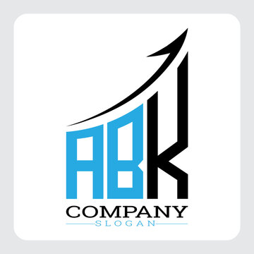 ABK Company Logo Design Growth vector, ABK Upward Arrow Business Success Logo vector, ABK Corporate Branding Logo , ABK logo design, ABK simple and modern logo, ABK business finance logo design, etc.