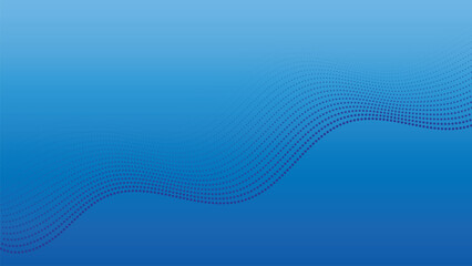 Blue dotted halftone wave line pattern