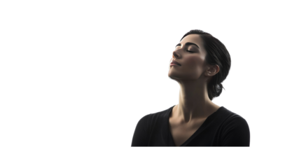 Serene Woman with Eyes Closed, Finding Inner Peace and Tranquility