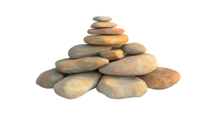 Stacked Stones, Balanced Rock Pyramid, Serenity and Stability Concept
