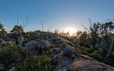 Scenic Granite Cliffs and Forested Landscape at Booroomba Rocks, Namadgi National Park, Australian Capital Territory, Australia