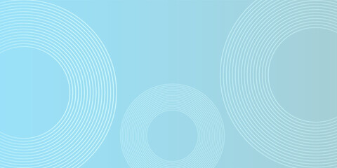 Fototapeta premium Simple modern abstract background blue white gradations circle effect shape memphis trendy