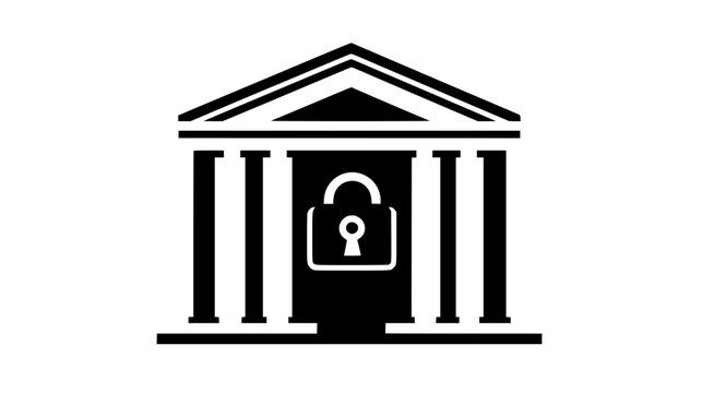 Banking website with lock symbol, vector graphic