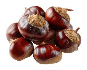Obraz premium Harvesting chestnuts seasonal delight forests food natural beauty view isolated on transparent background