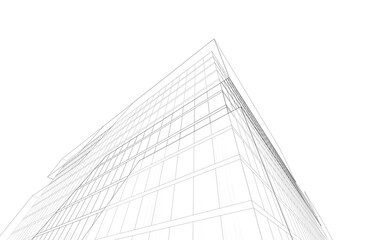 Fototapeta premium Architecture building 3d. Concept sketch.
