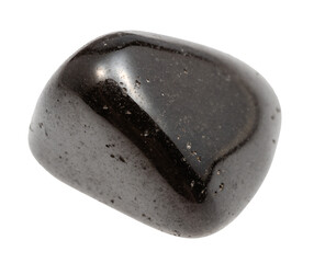 polished schorl black tourmaline mineral isolated