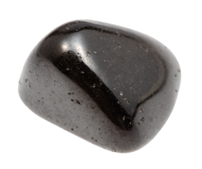 polished schorl black tourmaline mineral isolated