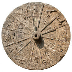 Ancient Stone Sundial, Mesopotamian Timepiece, Neolithic Calendar, Old World Chronometer, Carved Stone Sun Clock