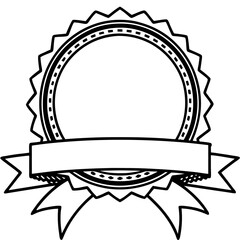 Award Badge Design  Generated AI Image for Blank Seal and Ribbon Template