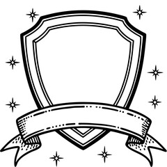 Elegant Heraldic Shield with Banner A Generated AI Design