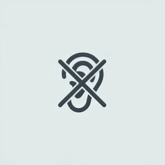 Modern No Hearing Icon: Accessibility Symbol for Disabled Communication Awareness
