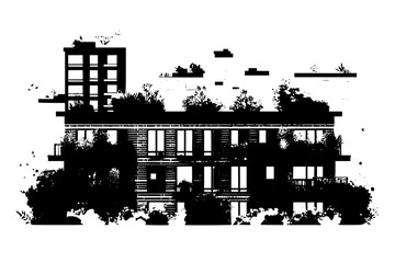 Obraz premium Apartment rooftop growing food, vector illustration