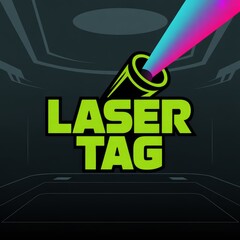 Neon Laser Tag Gaming: Immersive Indoor Entertainment Competition with Vibrant Colors and Futuristic Design