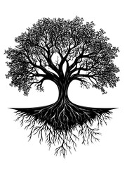 Family tree with inheritance paths, vector illustration