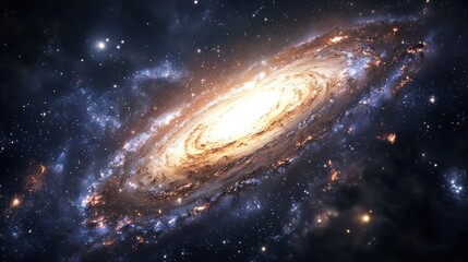 Majestic Spiral Galaxy in Deep Space