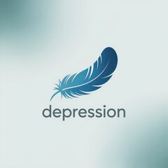 Feather Logo Design: Serenity and Hope in Mental Wellness Vector Art