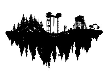 Obraz premium Nations competing for mineral access, vector design