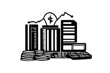 Salary struggling to match expenses, vector graphic