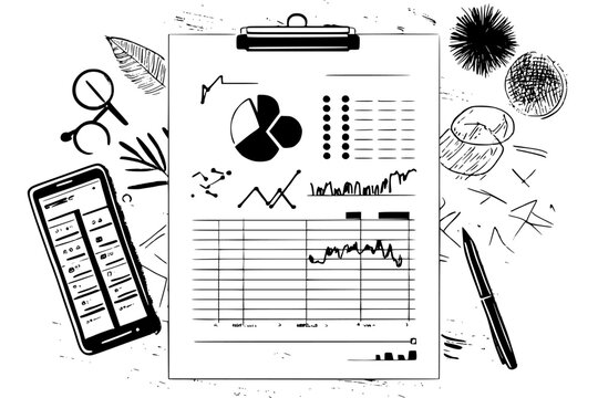 Revenue tracking spreadsheet, vector design