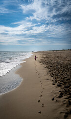 walking on the beach