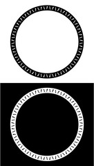 set of round frames with floral circle pattern 