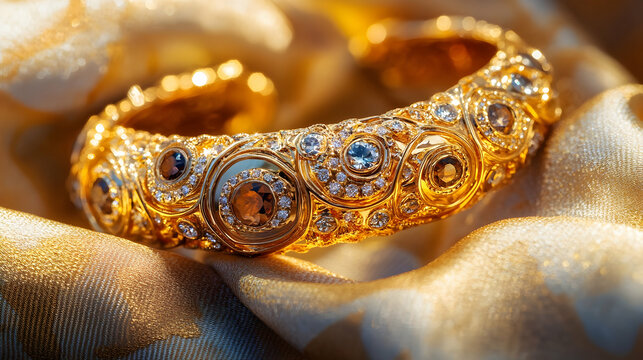 Close  Up View of a Luxurious Gold  78E22