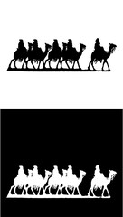 silhouette camel parade vector