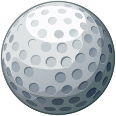 Realistic golf ball vector illustration with dimples, sports equipment icon
